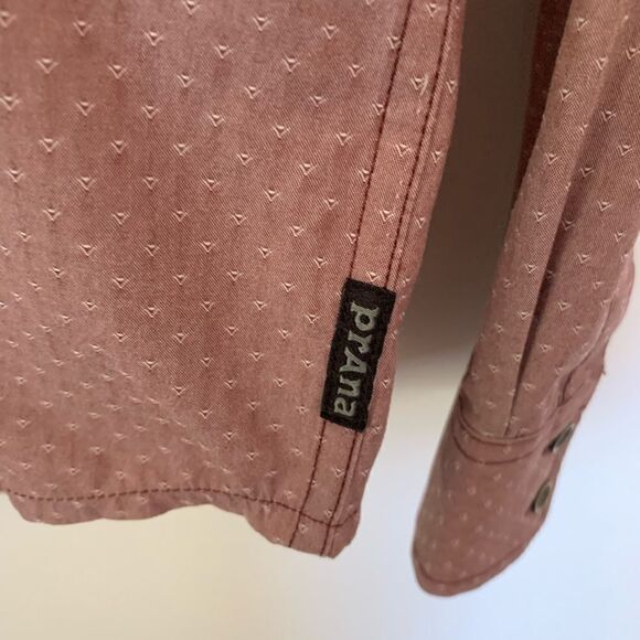 Prana Pink/Beige “Dusty Rose” & White Pattern Casual Button Down Shirt - Picture 4 of 7